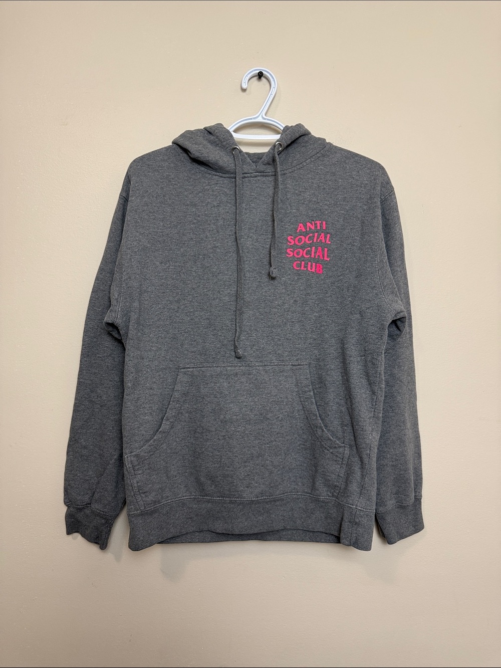 Anti Social Social Club Hoodie with Hot Pink Logo size S